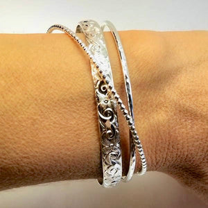 Silver Cuff Bracelet (Heavy Weight)