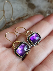 Deep Purple Amethyst Earrings