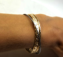 Gold and Silver Oxidized Cuff Bracelet (Heavy Weight)