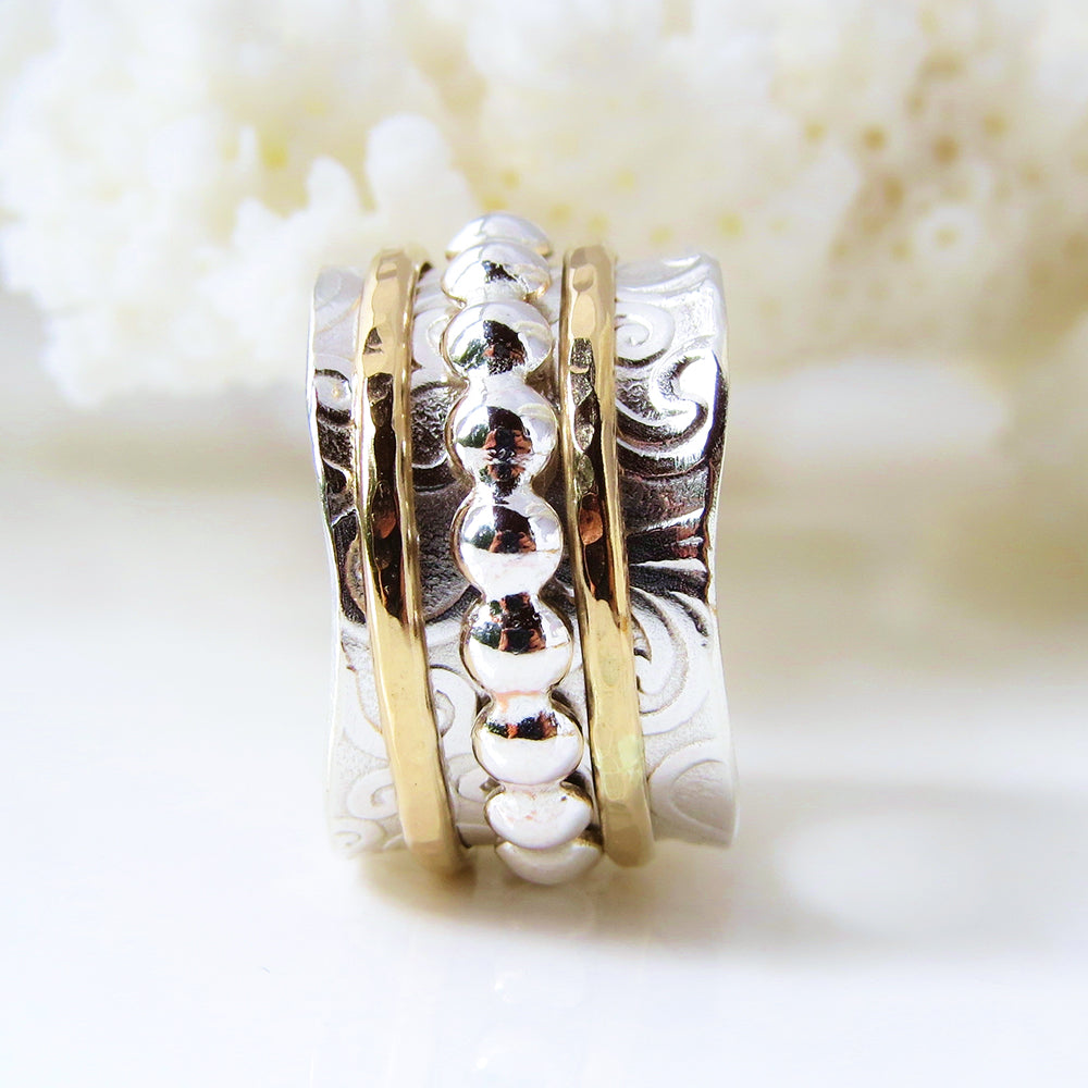Beaded Spinner Ring – BadBeeJewelry