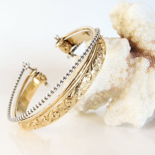 Gold and Silver Cuff Bracelet (Heavy Weight)