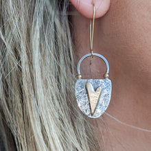 Heart locket Gold and Silver Earrings