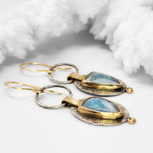 Aquamarine Kyanite Gemstone Earrings
